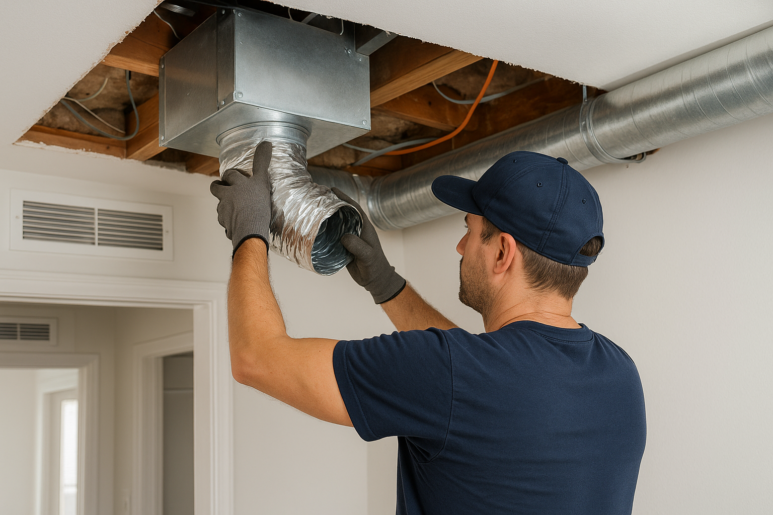 Instalación de calefacción por conductos en viviendas residenciales